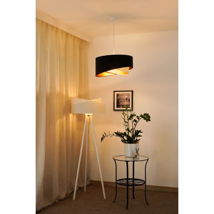 Brilagi -  Κρεμαστό φωτιστικό οροφής LED LYRA 1xE27/15W/230V μαύρο/κρεμ/χρυσό
