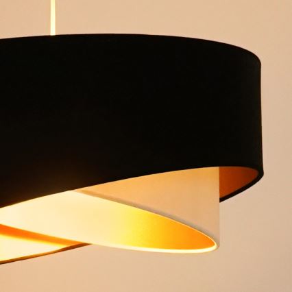 Brilagi -  Κρεμαστό φωτιστικό οροφής LED LYRA 1xE27/15W/230V μαύρο/κρεμ/χρυσό