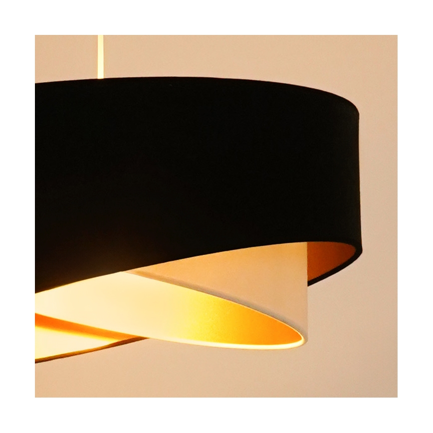 Brilagi -  Κρεμαστό φωτιστικό οροφής LED LYRA 1xE27/15W/230V μαύρο/κρεμ/χρυσό
