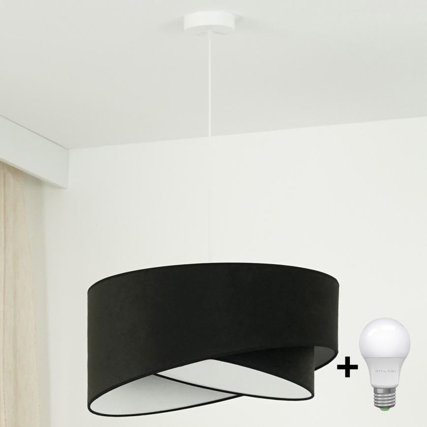Brilagi -  Κρεμαστό φωτιστικό οροφής LED LYRA 1xE27/15W/230V μαύρο/λευκό