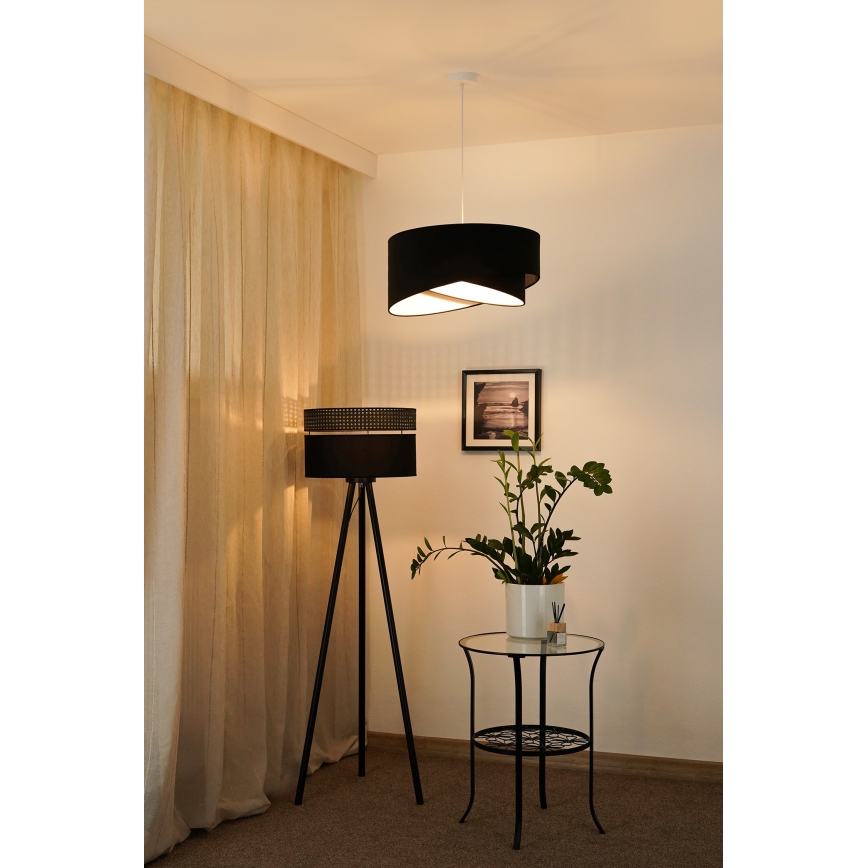 Brilagi -  Κρεμαστό φωτιστικό οροφής LED LYRA 1xE27/15W/230V μαύρο/λευκό