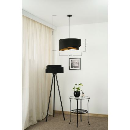 Brilagi - Κρεμαστό φωτιστικό οροφής LED LYRA 1xE27/15W/230V μαύρο/χρυσό