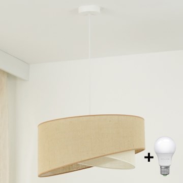 Brilagi -  Κρεμαστό φωτιστικό οροφής LED LYRA 1xE27/15W/230V μπεζ/κρεμ