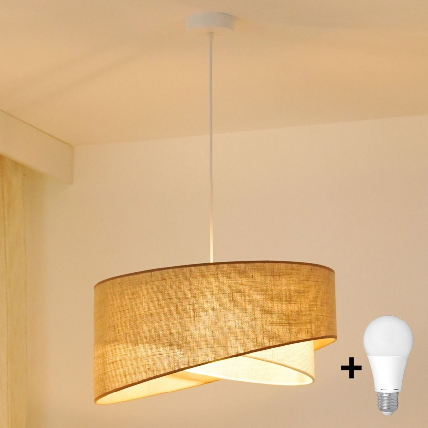 Brilagi -  Κρεμαστό φωτιστικό οροφής LED LYRA 1xE27/15W/230V μπεζ/κρεμ