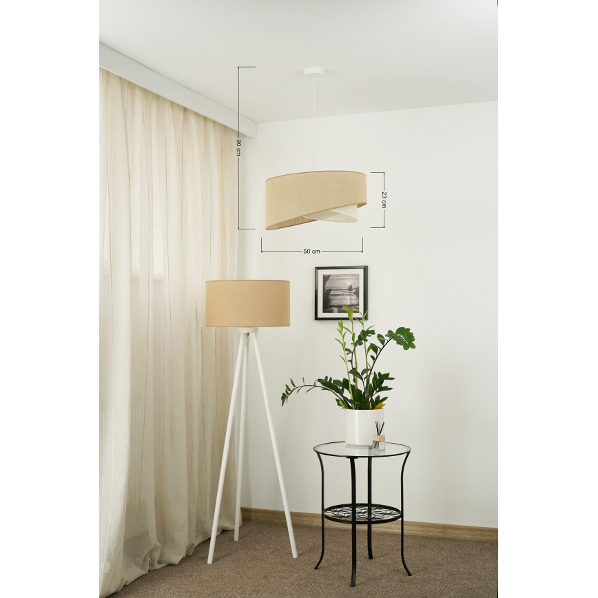Brilagi -  Κρεμαστό φωτιστικό οροφής LED LYRA 1xE27/15W/230V μπεζ/κρεμ