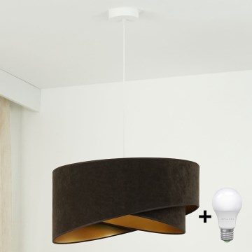 Brilagi -  Κρεμαστό φωτιστικό οροφής LED LYRA 1xE27/15W/230V σκούρο καφέ/χρυσό
