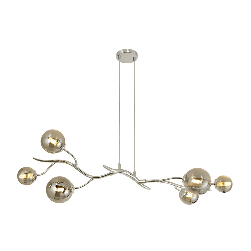 Brilagi -  Κρεμαστό φωτιστικό οροφής LED MISTEL 6xG9/3W/230V γυαλιστερό χρώμιο/φιμέ