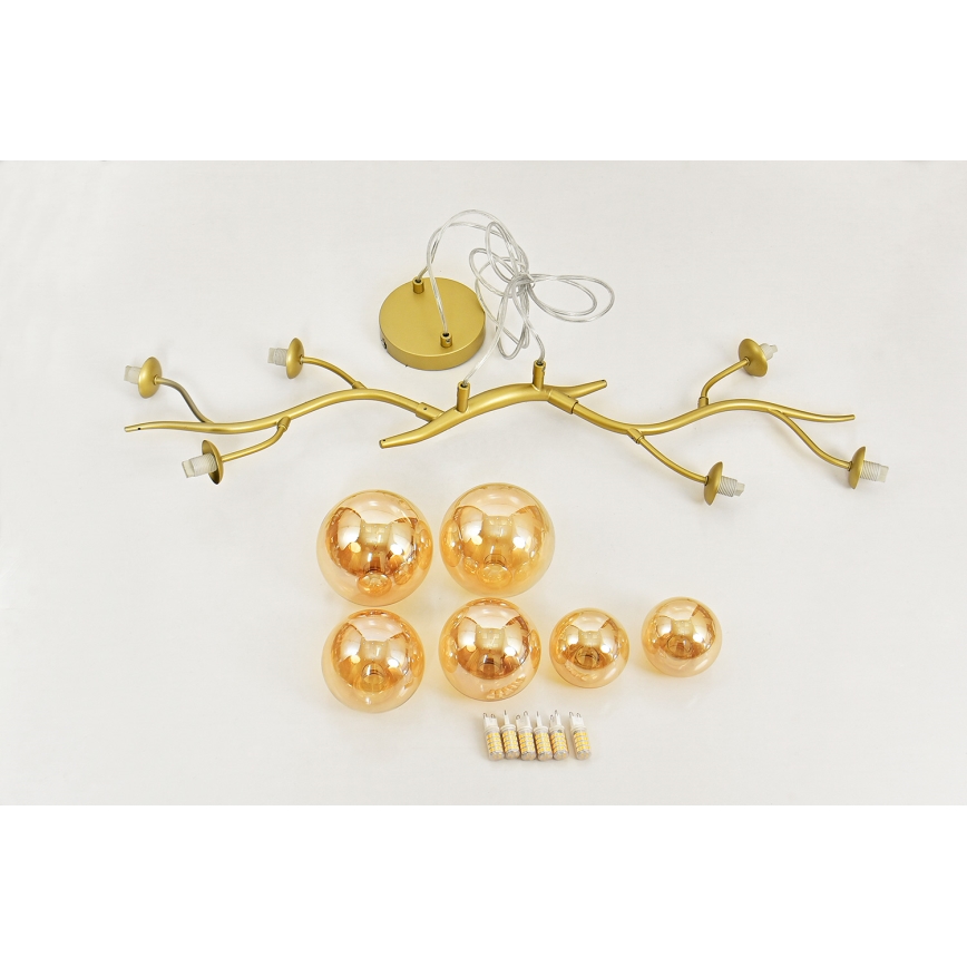 Brilagi -  Κρεμαστό φωτιστικό οροφής LED MISTEL 6xG9/3W/230V χρυσό