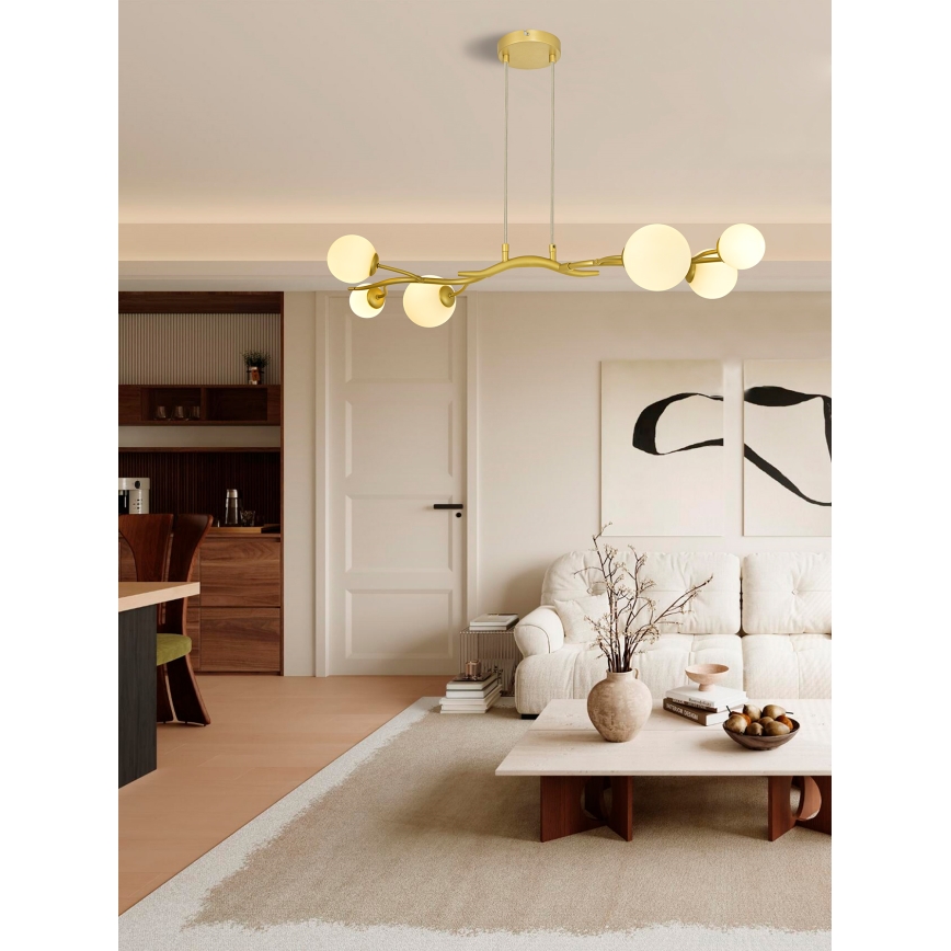 Brilagi -  Κρεμαστό φωτιστικό οροφής LED MISTEL 6xG9/3W/230V χρυσό/λευκό