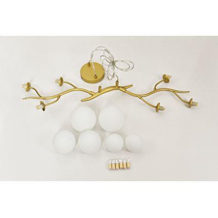 Brilagi -  Κρεμαστό φωτιστικό οροφής LED MISTEL 6xG9/3W/230V χρυσό/λευκό