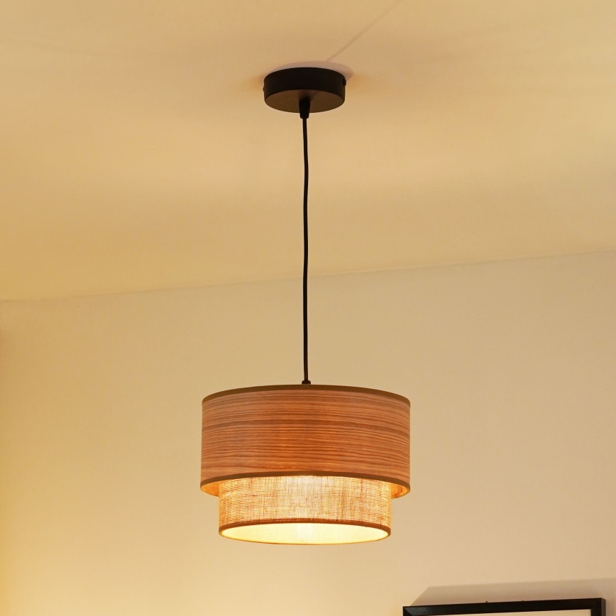 Brilagi - Κρεμαστό φωτιστικό οροφής MONTANA BOHO 1xE27/15W/230V διάμετρος 25 cm καφέ/μαύρο