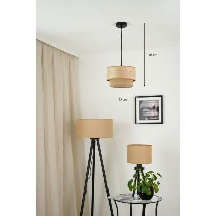 Brilagi - Κρεμαστό φωτιστικό οροφής MONTANA BOHO 1xE27/15W/230V διάμετρος 25 cm καφέ/μαύρο