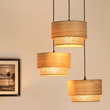 Brilagi - Κρεμαστό φωτιστικό οροφής MONTANA BOHO 3xE27/15W/230V καφέ/μαύρο