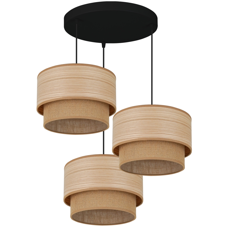 Brilagi - Κρεμαστό φωτιστικό οροφής MONTANA BOHO 3xE27/15W/230V καφέ/μαύρο