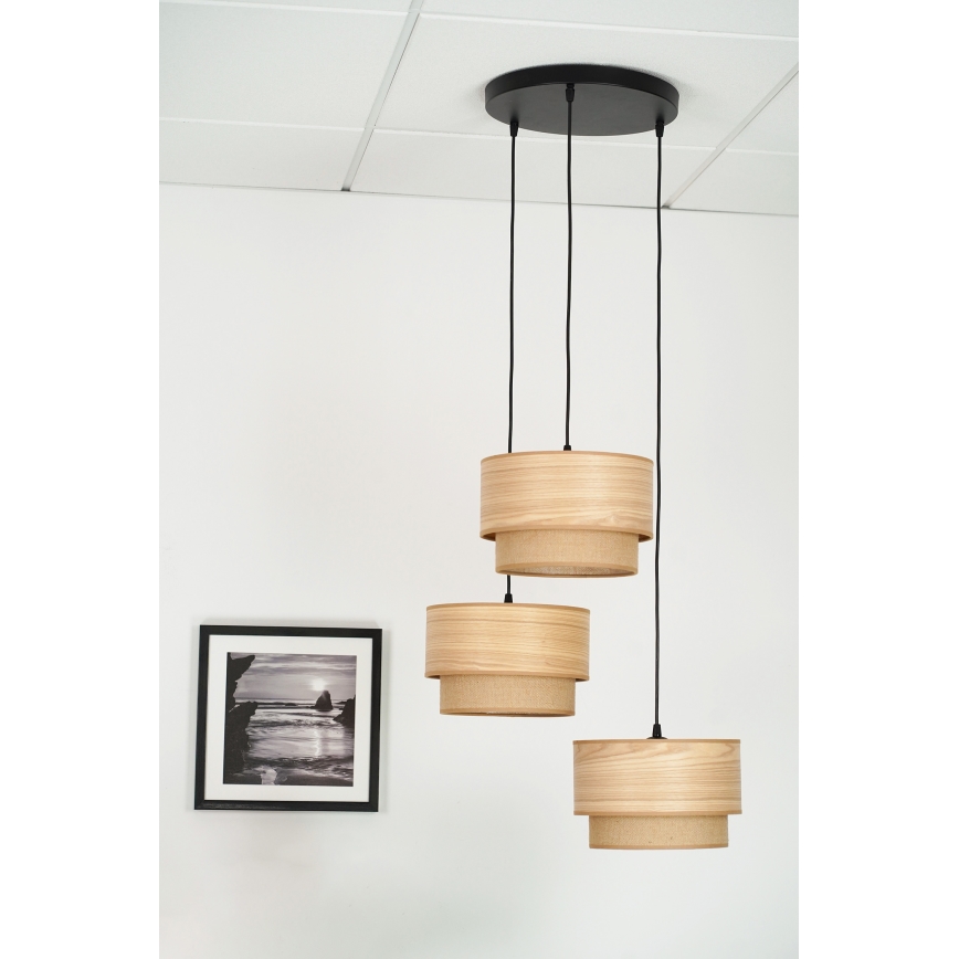 Brilagi - Κρεμαστό φωτιστικό οροφής MONTANA BOHO 3xE27/15W/230V καφέ/μαύρο