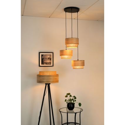Brilagi - Κρεμαστό φωτιστικό οροφής MONTANA BOHO 3xE27/15W/230V καφέ/μαύρο