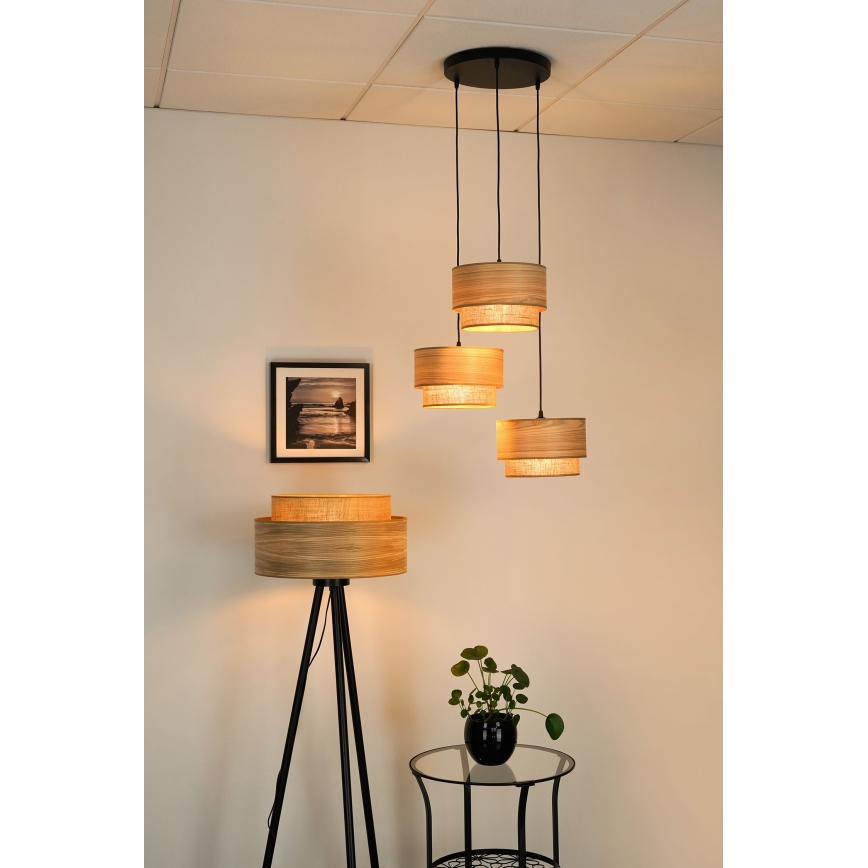 Brilagi - Κρεμαστό φωτιστικό οροφής MONTANA BOHO 3xE27/15W/230V καφέ/μαύρο