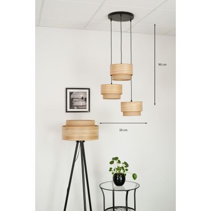 Brilagi - Κρεμαστό φωτιστικό οροφής MONTANA BOHO 3xE27/15W/230V καφέ/μαύρο