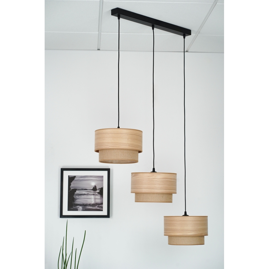 Brilagi - Κρεμαστό φωτιστικό οροφής MONTANA BOHO 3xE27/15W/230V καφέ/μαύρο