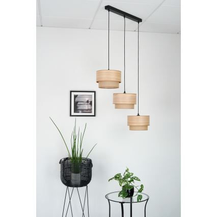 Brilagi - Κρεμαστό φωτιστικό οροφής MONTANA BOHO 3xE27/15W/230V καφέ/μαύρο