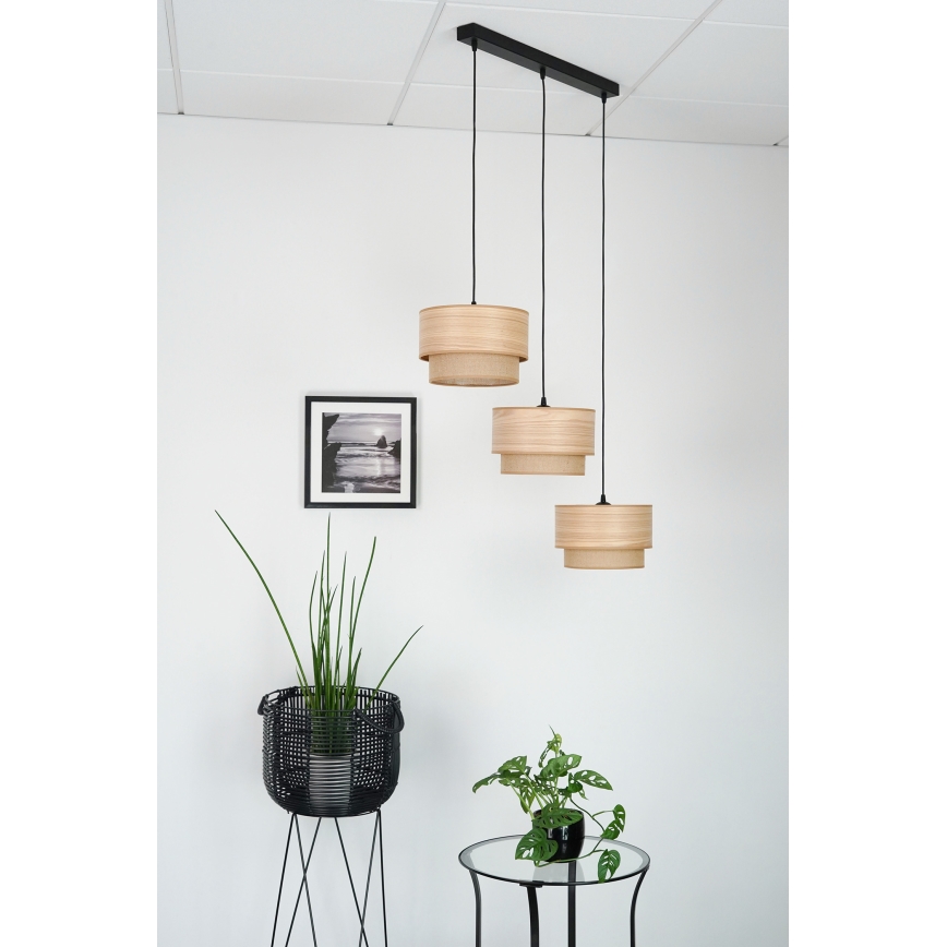 Brilagi - Κρεμαστό φωτιστικό οροφής MONTANA BOHO 3xE27/15W/230V καφέ/μαύρο