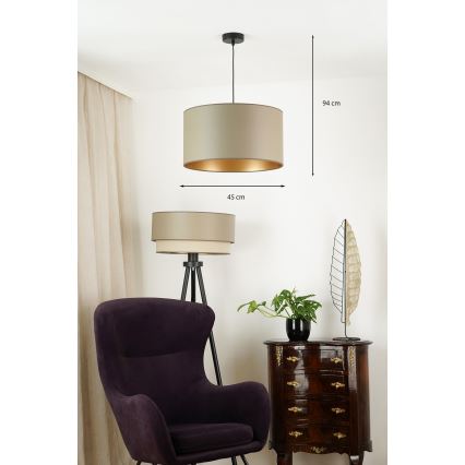 Brilagi - Κρεμαστό φωτιστικό οροφής OREGON ROLLER VEGE 1xE27/15W/230V διάμετρος 45 cm γκρι