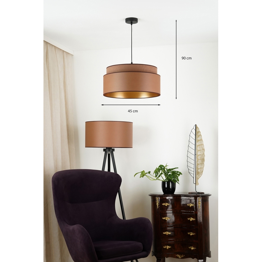 Brilagi - Κρεμαστό φωτιστικό οροφής OREGON VEGE 1xE27/15W/230V διάμετρος 45 cm καφέ