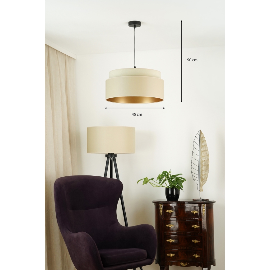 Brilagi - Κρεμαστό φωτιστικό οροφής OREGON VEGE 1xE27/15W/230V διάμετρος 45 cm μπεζ