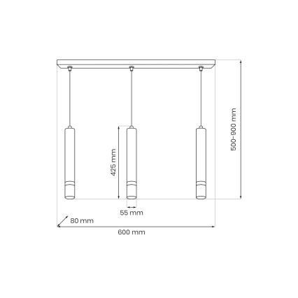 Brilagi - Κρεμαστό φωτιστικό οροφής POKER 3xGU10/25W/230V μπεζ/χρυσό