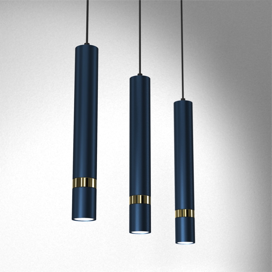 Brilagi - Κρεμαστό φωτιστικό οροφής POKER 3xGU10/25W/230V μπλε/χρυσό