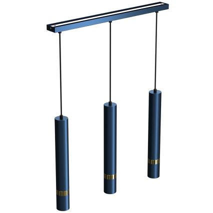 Brilagi - Κρεμαστό φωτιστικό οροφής POKER 3xGU10/25W/230V μπλε/χρυσό