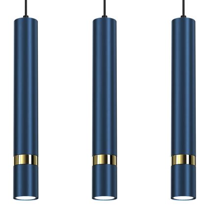 Brilagi - Κρεμαστό φωτιστικό οροφής POKER 3xGU10/25W/230V μπλε/χρυσό