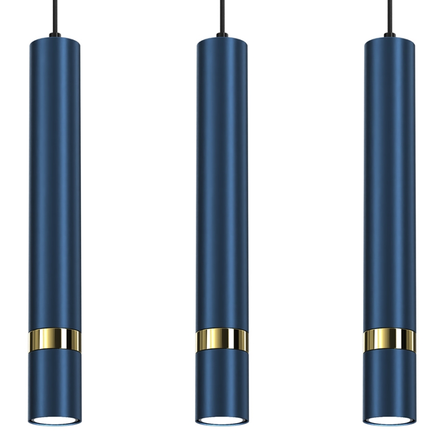 Brilagi - Κρεμαστό φωτιστικό οροφής POKER 3xGU10/25W/230V μπλε/χρυσό
