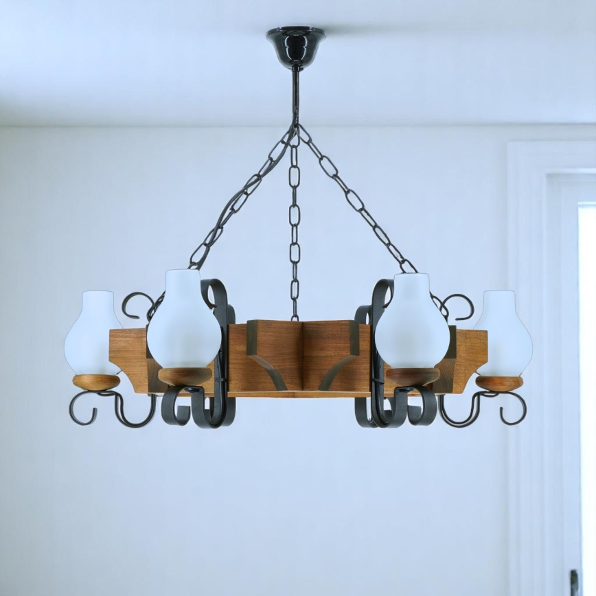 Brilagi - Κρεμαστό φωτιστικό οροφής QUEEN 6xE14/40W/230V οξιά