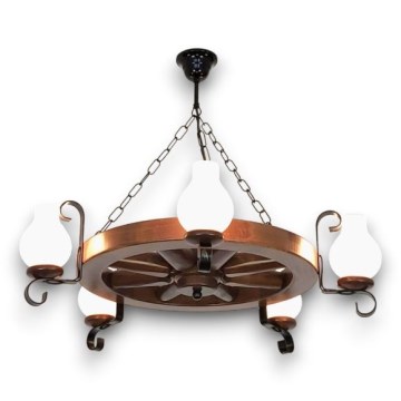 Brilagi - Κρεμαστό φωτιστικό οροφής ROATA 5xE14/40W/230V οξιά/καρυδιά
