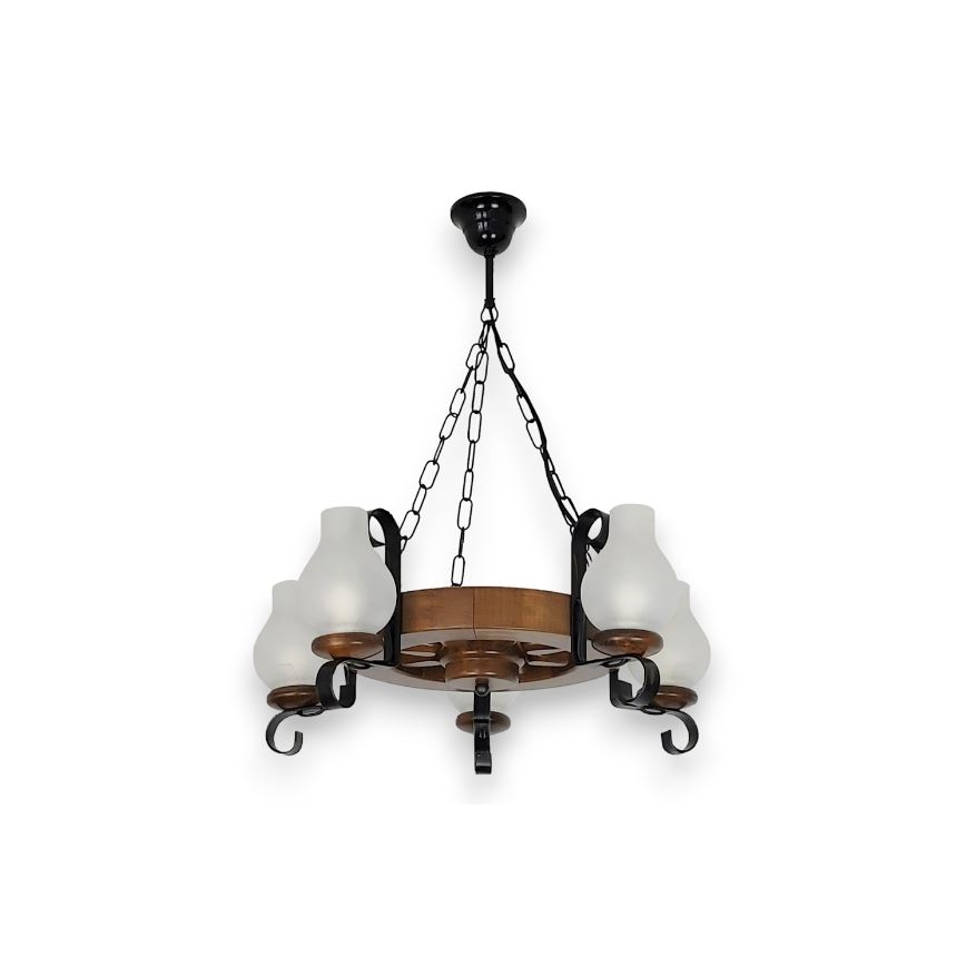 Brilagi - Κρεμαστό φωτιστικό οροφής ROATA 5xE14/40W/230V οξιά/καρυδιά