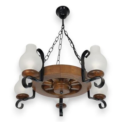 Brilagi - Κρεμαστό φωτιστικό οροφής ROATA 5xE14/40W/230V οξιά/καρυδιά