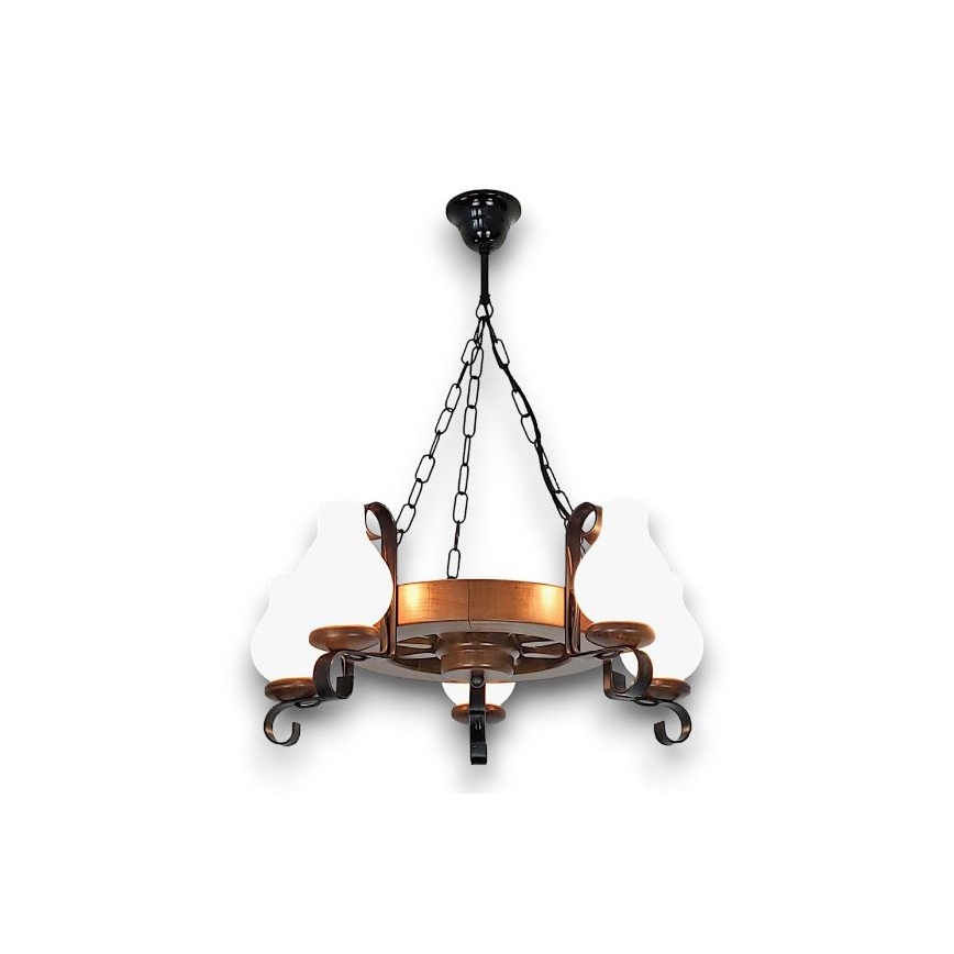 Brilagi - Κρεμαστό φωτιστικό οροφής ROATA 5xE14/40W/230V οξιά/καρυδιά