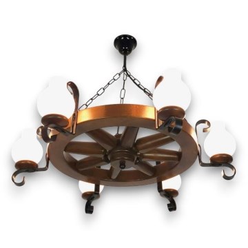 Brilagi - Κρεμαστό φωτιστικό οροφής ROATA 6xE14/40W/230V οξιά/καρυδιά