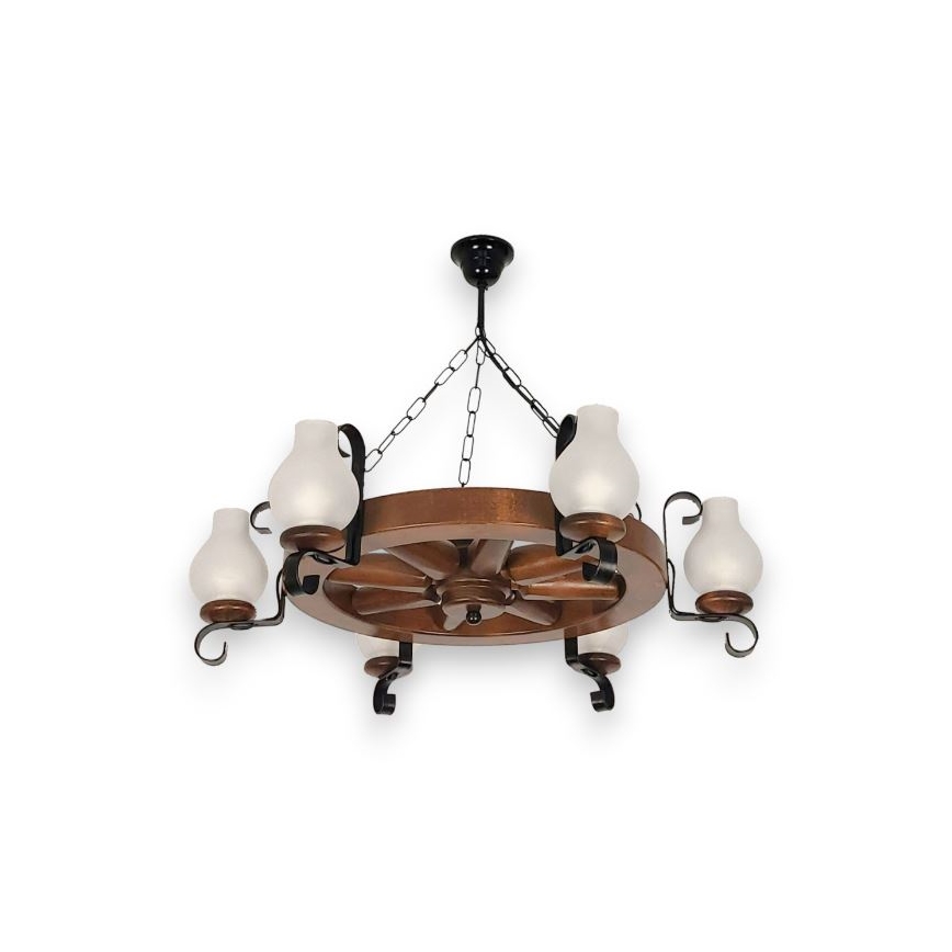 Brilagi - Κρεμαστό φωτιστικό οροφής ROATA 6xE14/40W/230V οξιά/καρυδιά