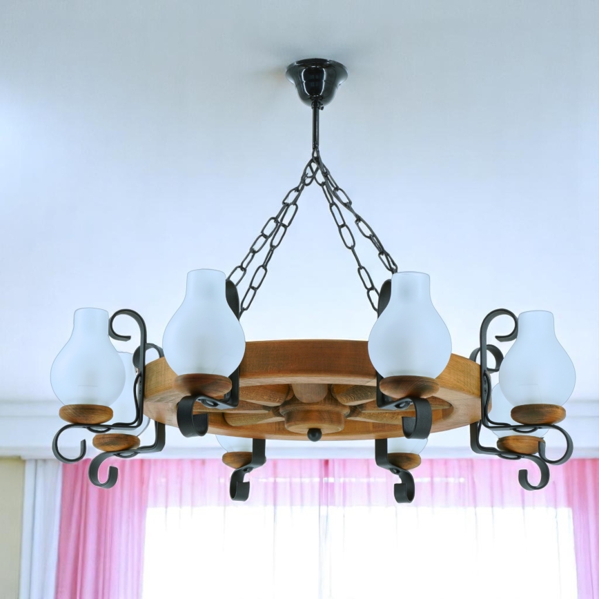 Brilagi - Κρεμαστό φωτιστικό οροφής ROATA 8xE14/40W/230V οξιά
