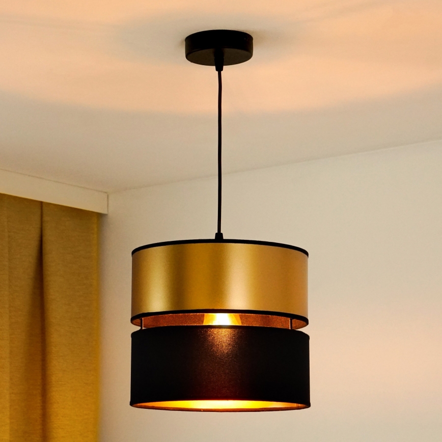Brilagi - Κρεμαστό φωτιστικό οροφής ROYAL 1xE27/15W/230V διάμετρος 25 cm μαύρο/χρυσό
