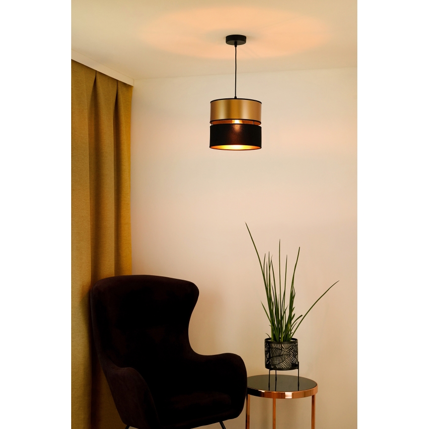 Brilagi - Κρεμαστό φωτιστικό οροφής ROYAL 1xE27/15W/230V διάμετρος 25 cm μαύρο/χρυσό