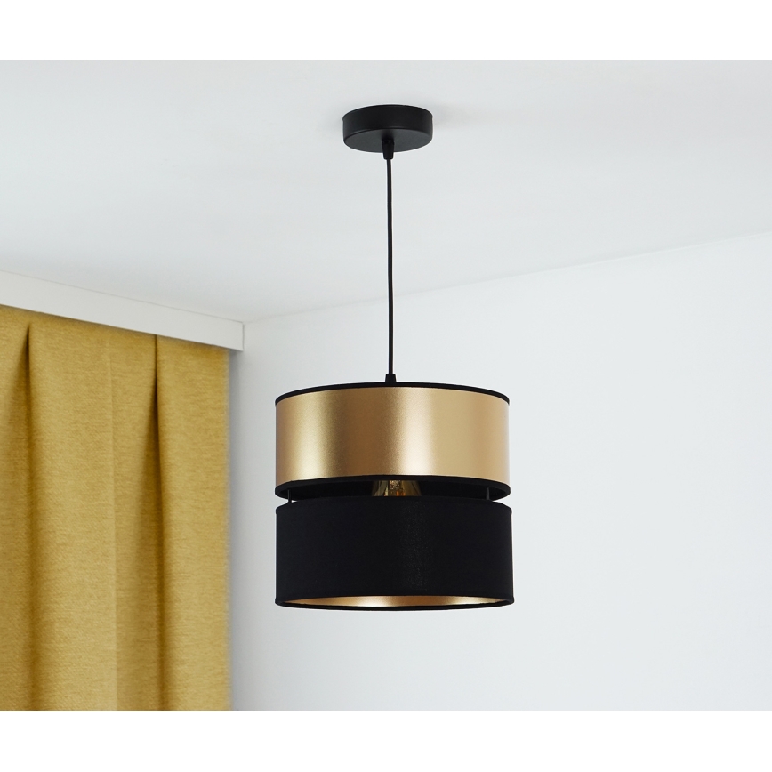 Brilagi - Κρεμαστό φωτιστικό οροφής ROYAL 1xE27/15W/230V διάμετρος 25 cm μαύρο/χρυσό