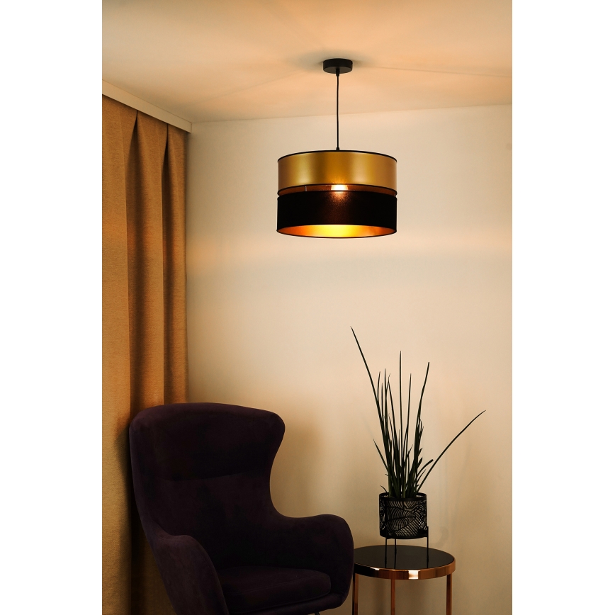 Brilagi - Κρεμαστό φωτιστικό οροφής ROYAL 1xE27/15W/230V διάμετρος 40 cm μαύρο/χρυσό