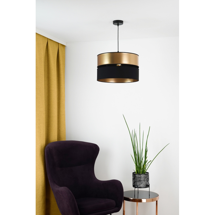 Brilagi - Κρεμαστό φωτιστικό οροφής ROYAL 1xE27/15W/230V διάμετρος 40 cm μαύρο/χρυσό