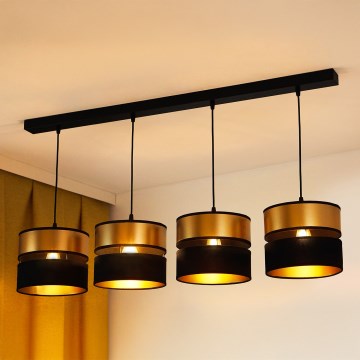 Brilagi - Κρεμαστό φωτιστικό οροφής ROYAL 4xE27/15W/230V μαύρο/χρυσό