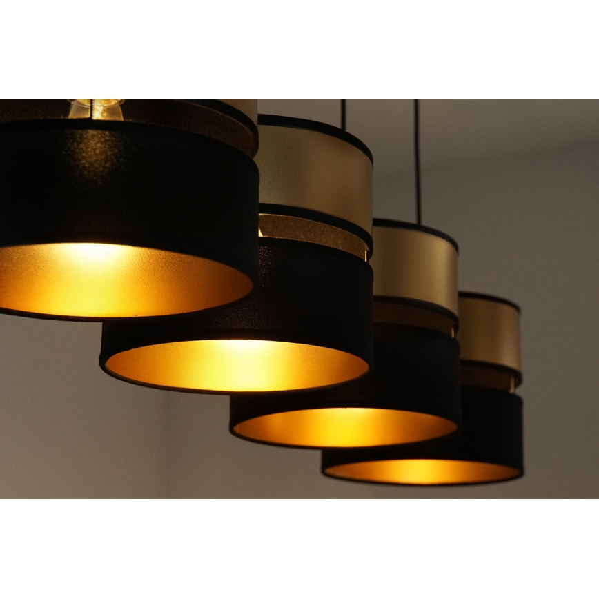Brilagi - Κρεμαστό φωτιστικό οροφής ROYAL 4xE27/15W/230V μαύρο/χρυσό