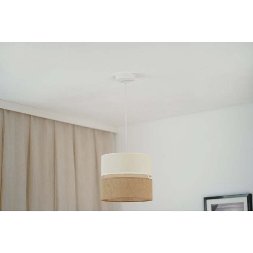 Brilagi - Κρεμαστό φωτιστικό οροφής ROYAL YUTE 1xE27/15W/230V διάμετρος 25 cm μπεζ/κρεμ
