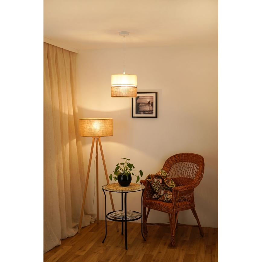 Brilagi - Κρεμαστό φωτιστικό οροφής ROYAL YUTE 1xE27/15W/230V διάμετρος 25 cm μπεζ/κρεμ